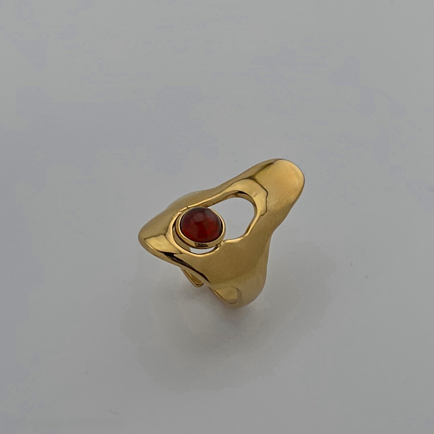 Fire Orb - Gold & Stone Adjustable Ring