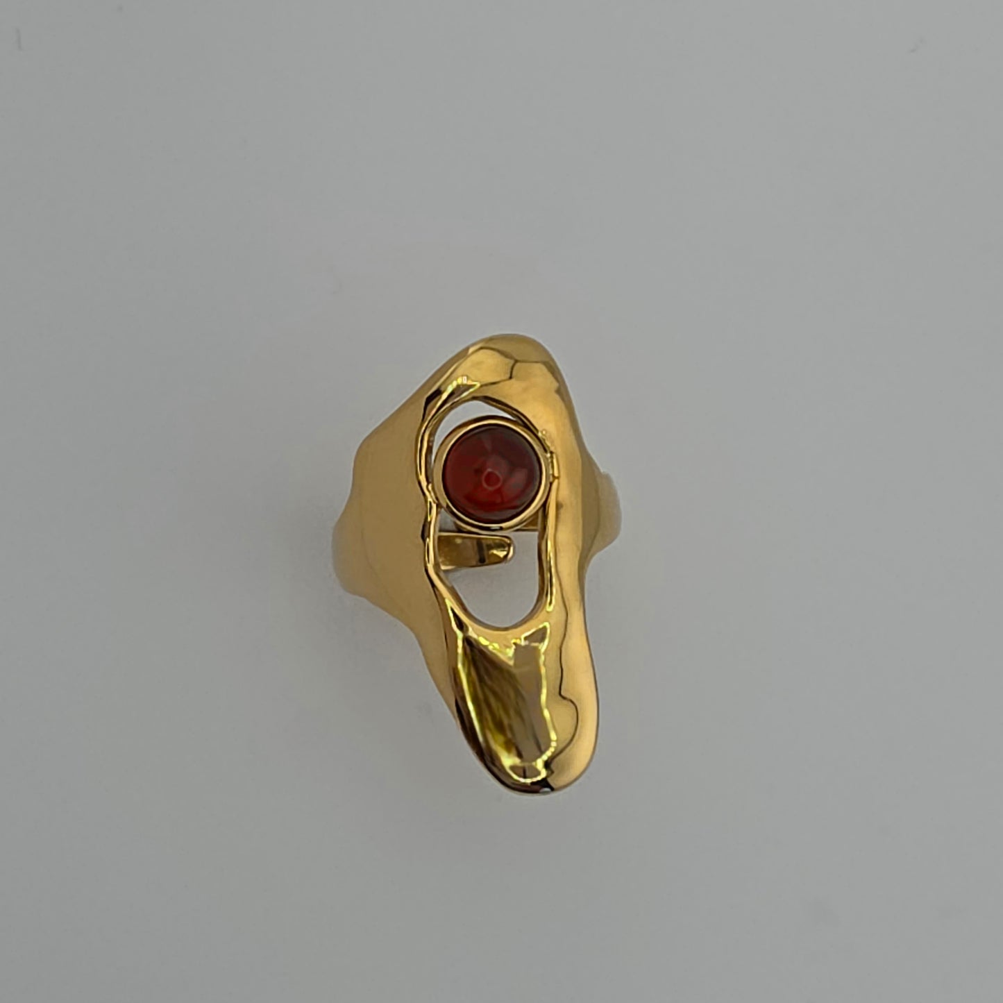 Fire Orb - Gold & Stone Adjustable Ring
