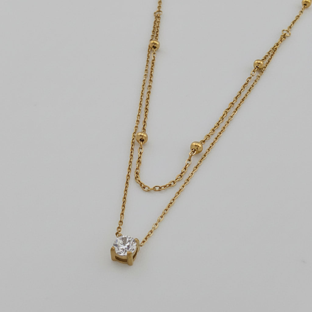 Bliss - Gold & Cubic Zirconia Layered Necklace