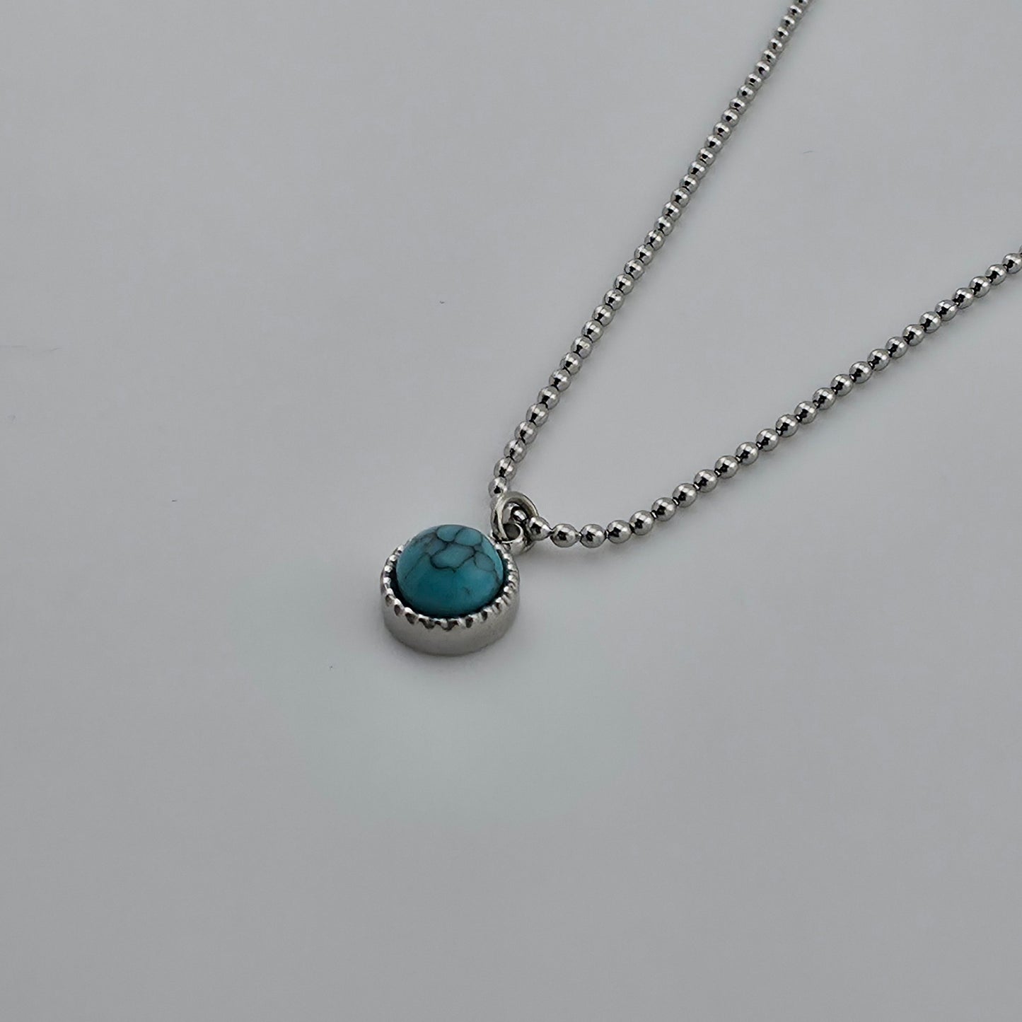 West - Stainless Steel & Turquoise Neckalce