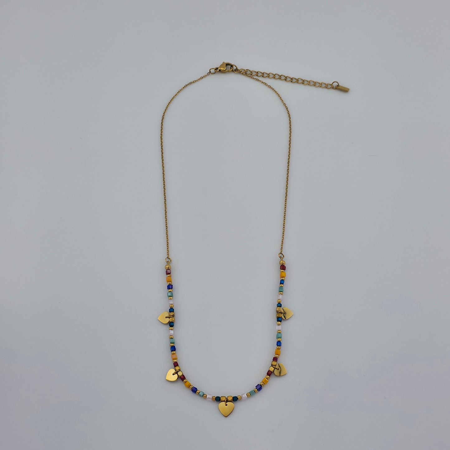 Summer Hearts - Gold & Crystal Beads