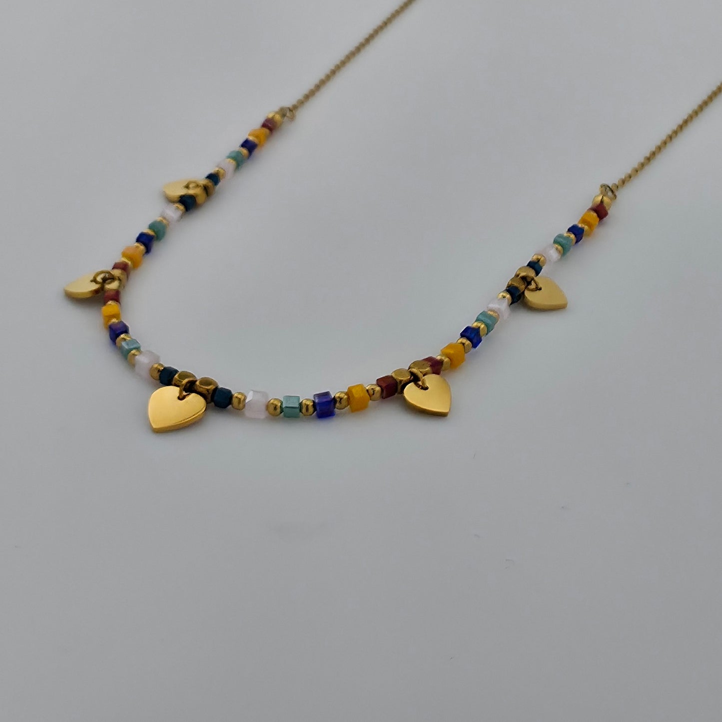 Summer Hearts - Gold & Crystal Beads