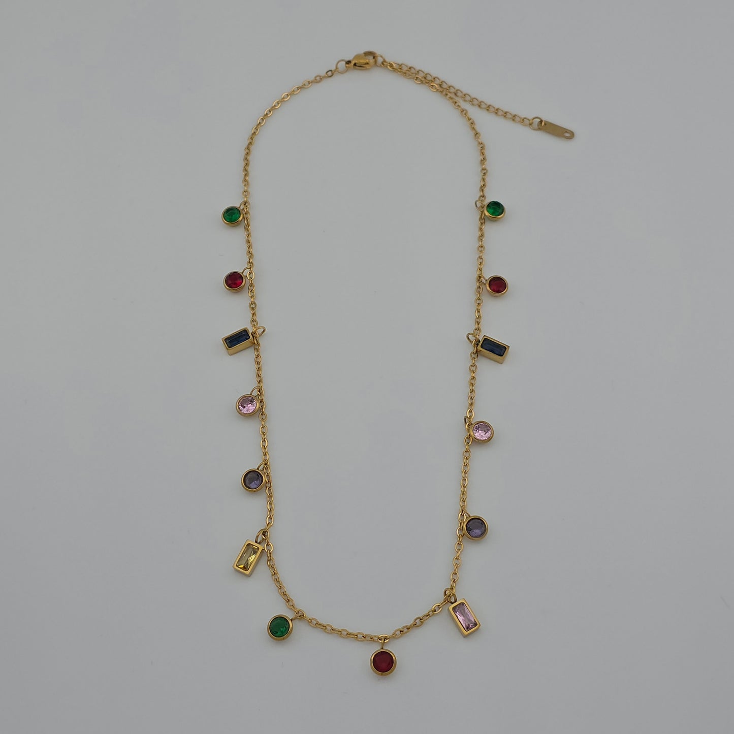 Gems - Gold With Zirconia Necklace & Bracelet