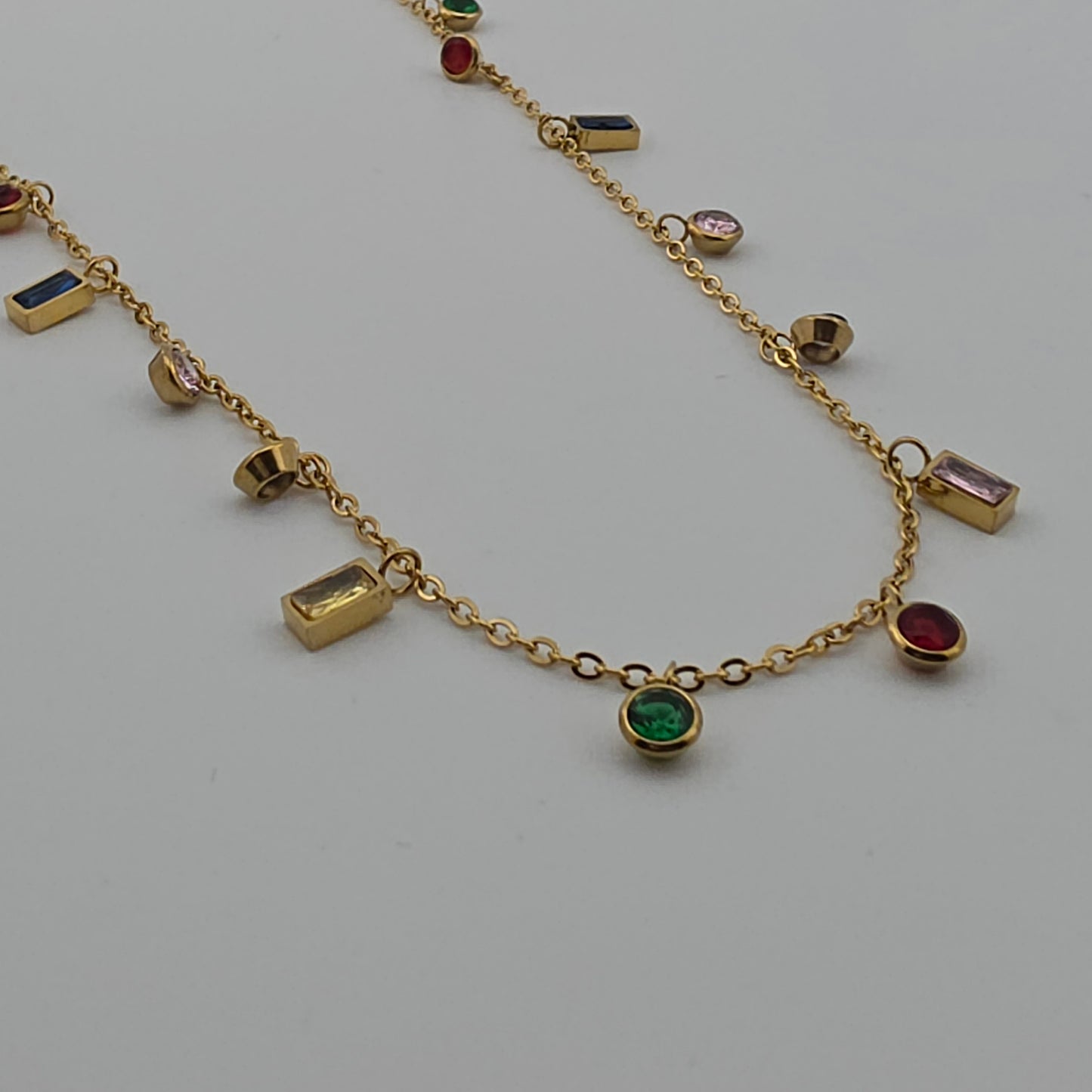 Gems - Gold With Zirconia Necklace & Bracelet