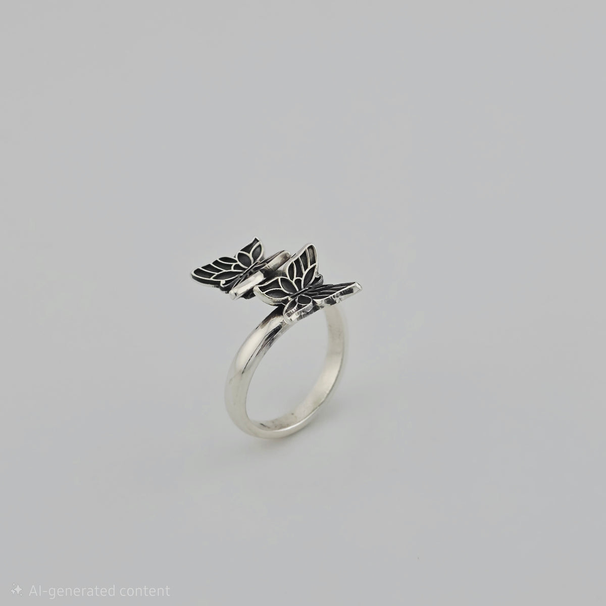 Mariposas Sterling Silver Adjustable Ring