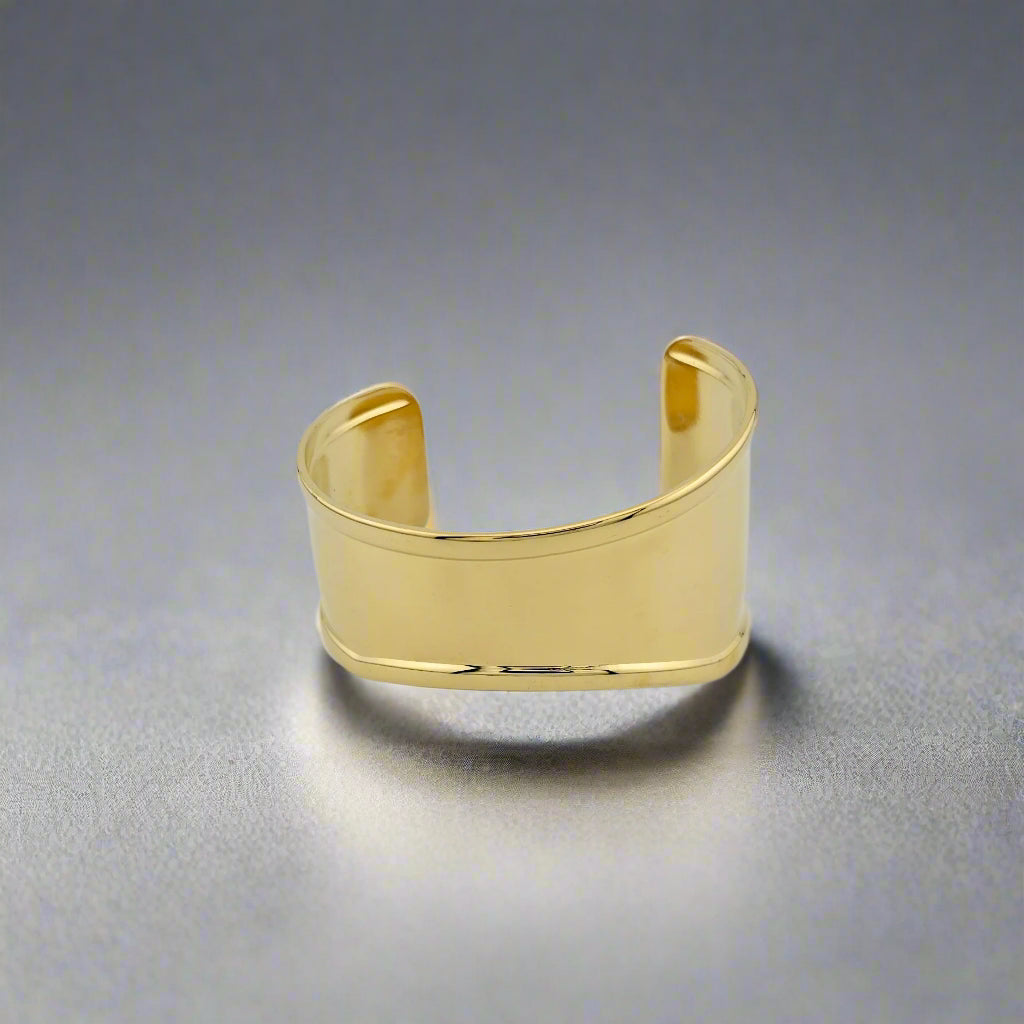 Athens - Asymmetric Chunky Gold Plated Stainless Steel Cuff Bracelet 2