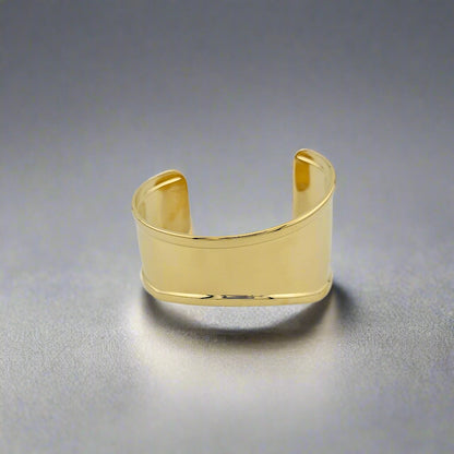 Athens - Asymmetric Chunky Gold Plated Stainless Steel Cuff Bracelet 2