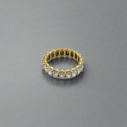 Crown Crystal - Dainty Clear Zirconia Stainless Steel Gold Plated Eternity Ring