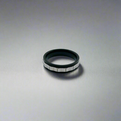 Duke - Two Tone Spinner Stainlees Steel Gold Plated Band Ring