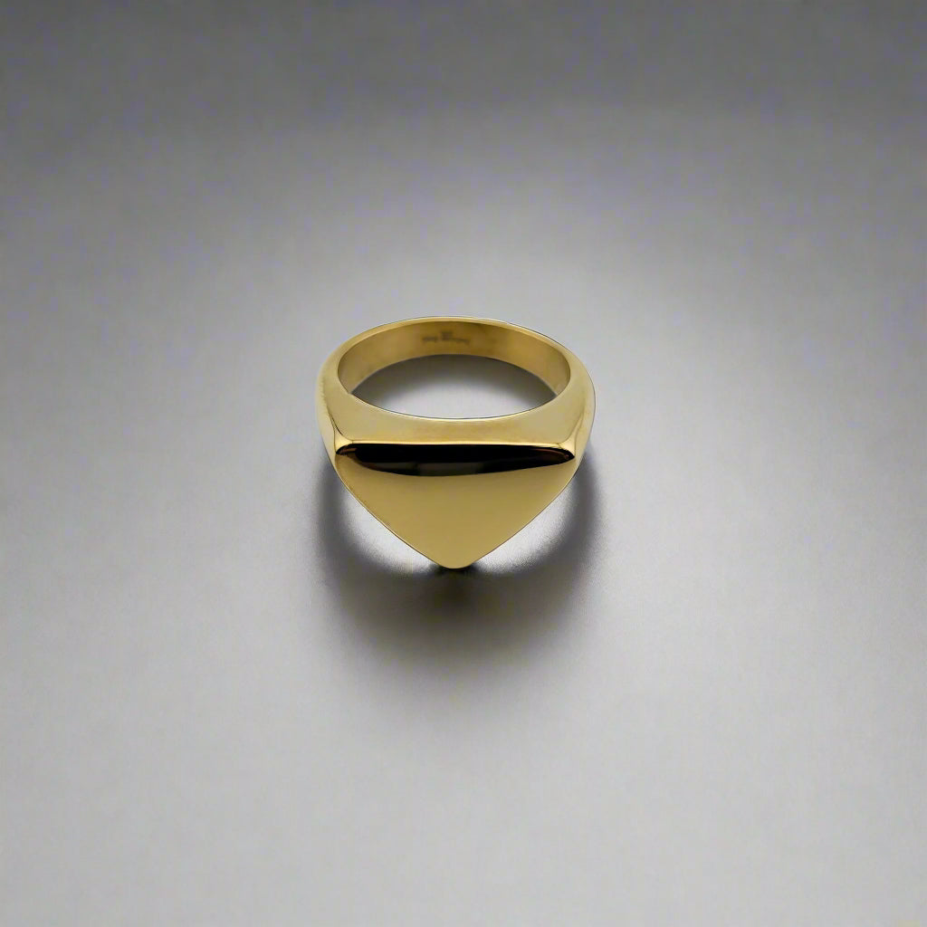 Journey - Triangle Minimalist Gold Plated Stainless Steel Signet Ring