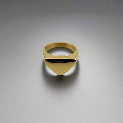 Journey - Triangle Minimalist Gold Plated Stainless Steel Signet Ring