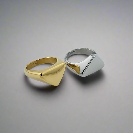 Journey_-_Triangle_Minimalist_Gold_Plated_Stainless_Steel_Signet_Ring two Rings 2