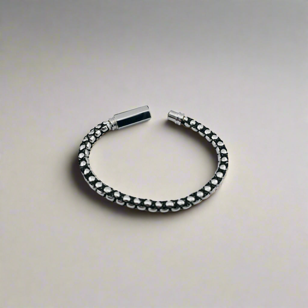 Marlon - Cotton Rope Hand-Braided Stainless Steel Bracelet