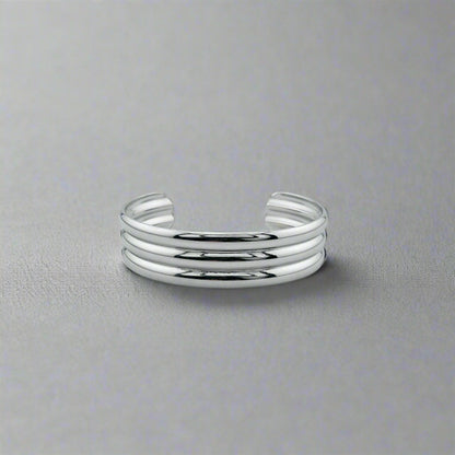Olympia - Three Stack Rounded Stainless Steel Cuff Bracelet