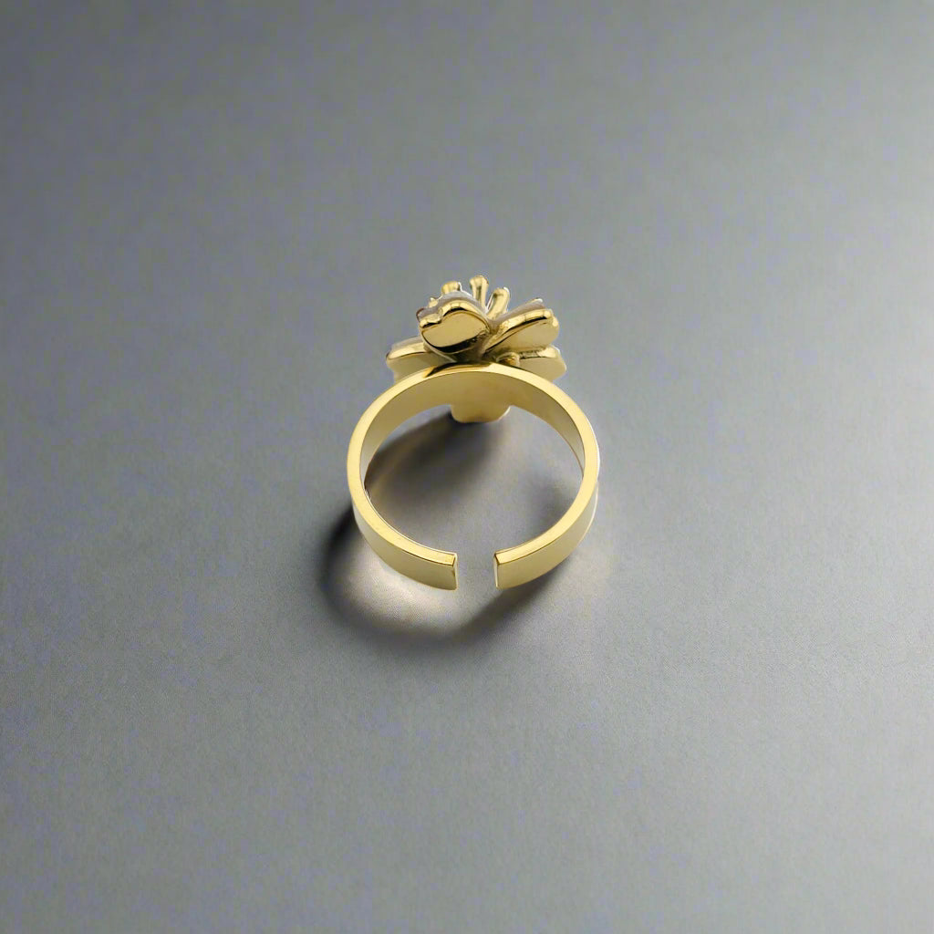 Sakura - Mother Pearl Stainless Steel Gold Plated Ring