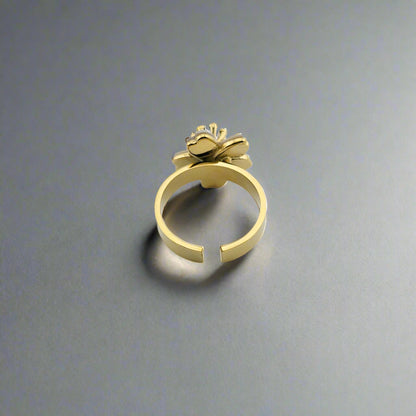 Sakura - Mother Pearl Stainless Steel Gold Plated Ring
