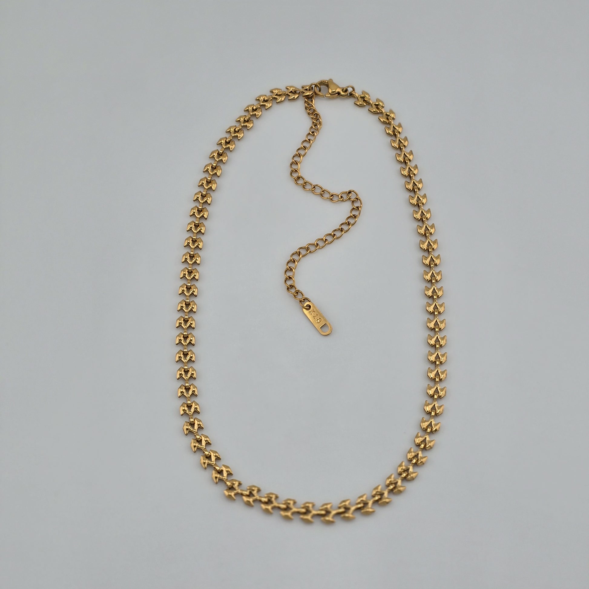 Seagull - Adjustable Gold Pleated Stainless Steel Choker Necklace choker