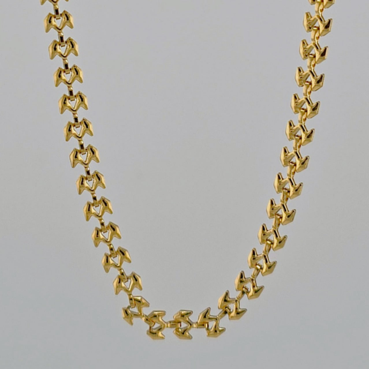 Seagull - Adjustable Gold Pleated Stainless Steel Choker Necklace