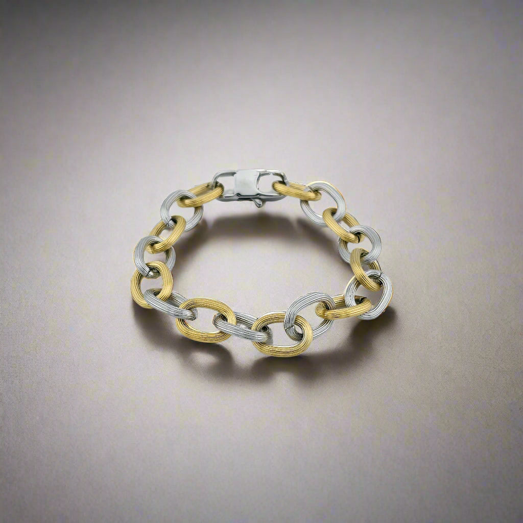Verona - Vintage Two Tone Chain Gold Plated Bracelet