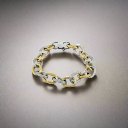 Verona - Vintage Two Tone Chain Gold Plated Bracelet