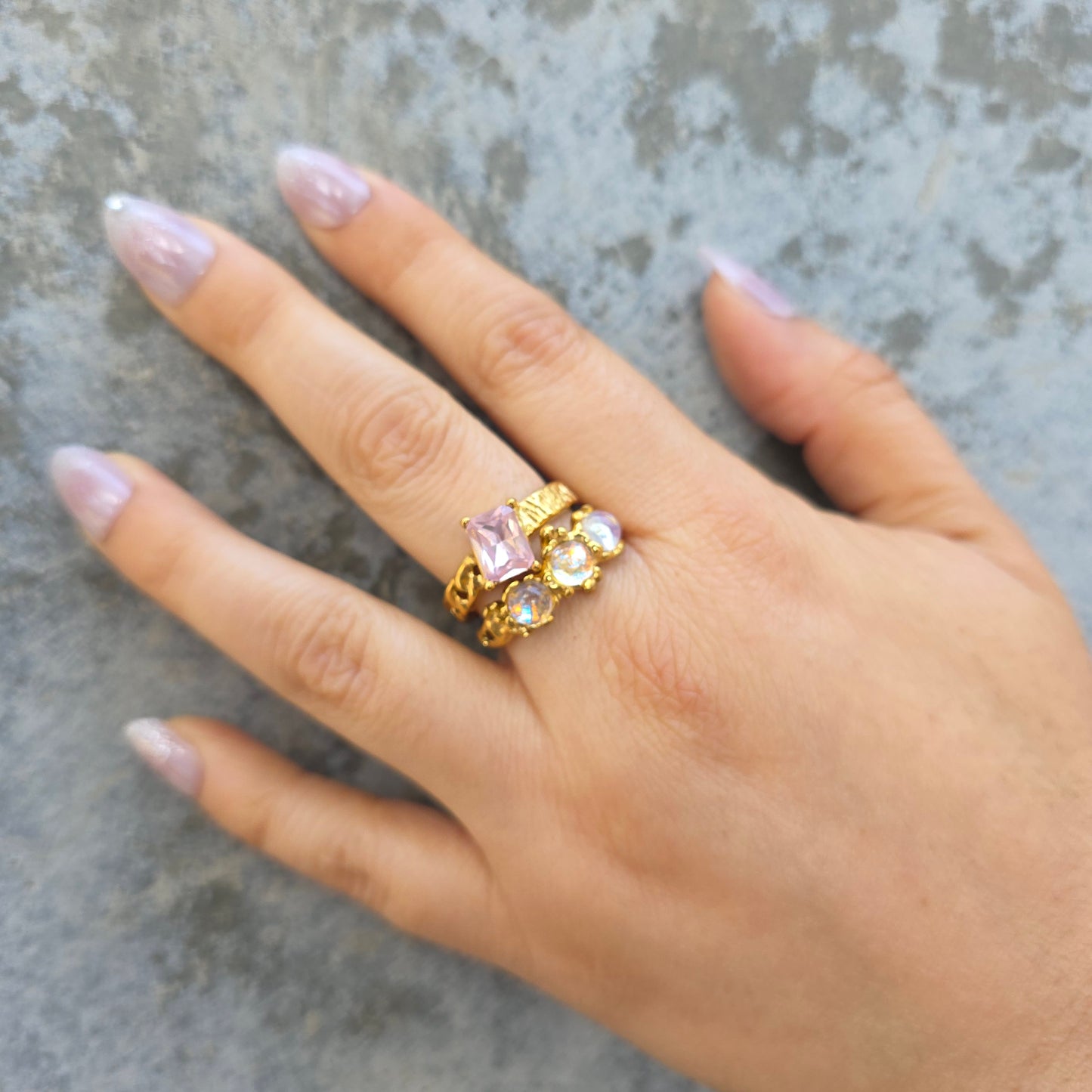 Reef - Gold & Stone Adjustable Ring