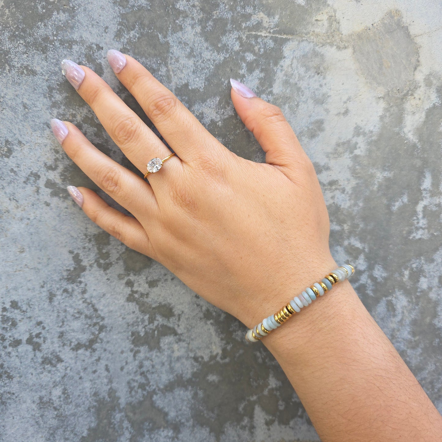 Big Charms - Gold & Cubic Zirconia Adjustable Ring