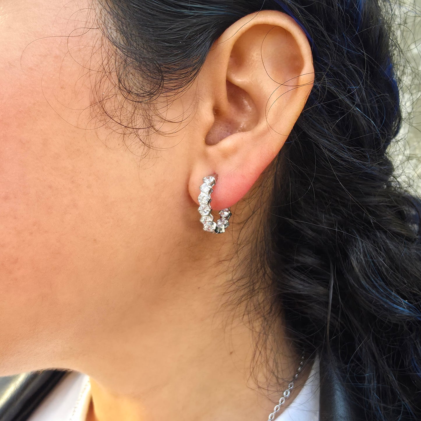 Ice Queen - Zirconia & Gold Hoop Earrings