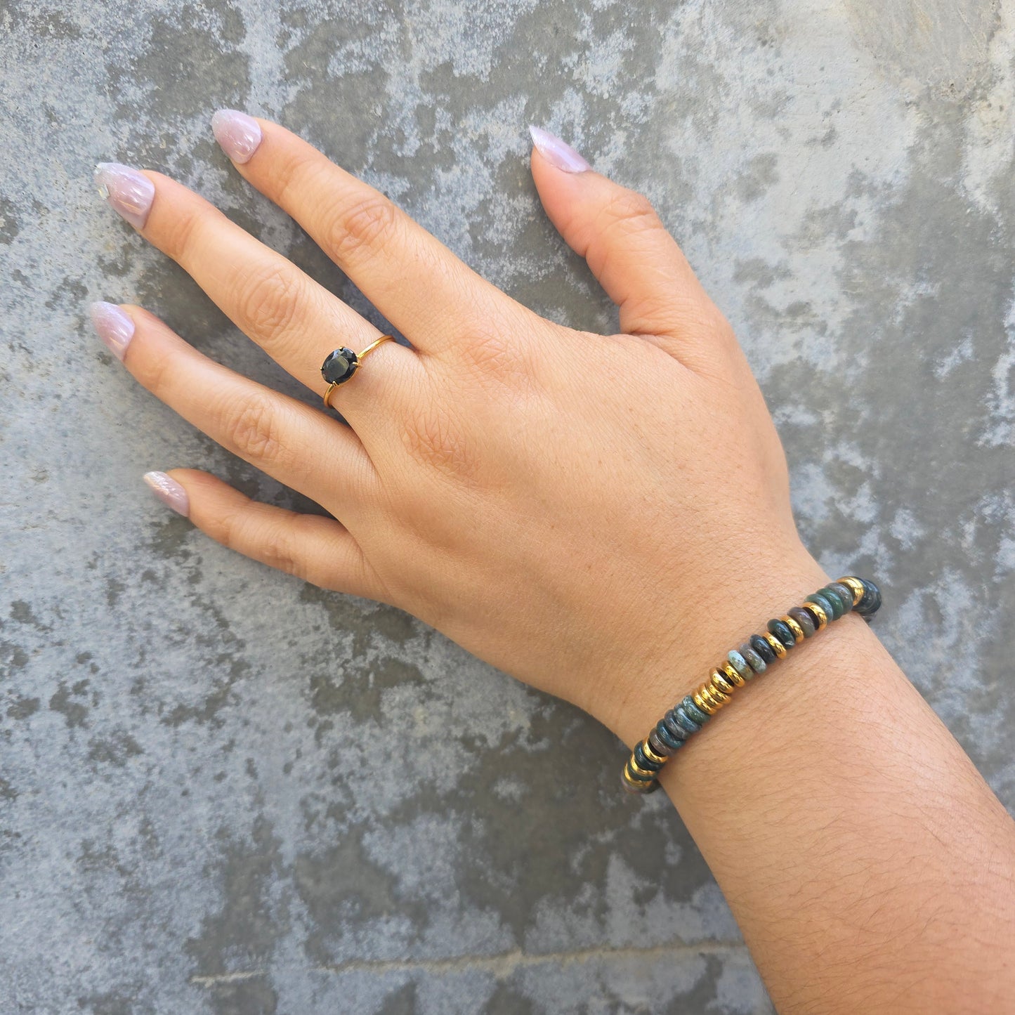Big Charms - Gold & Cubic Zirconia Adjustable Ring