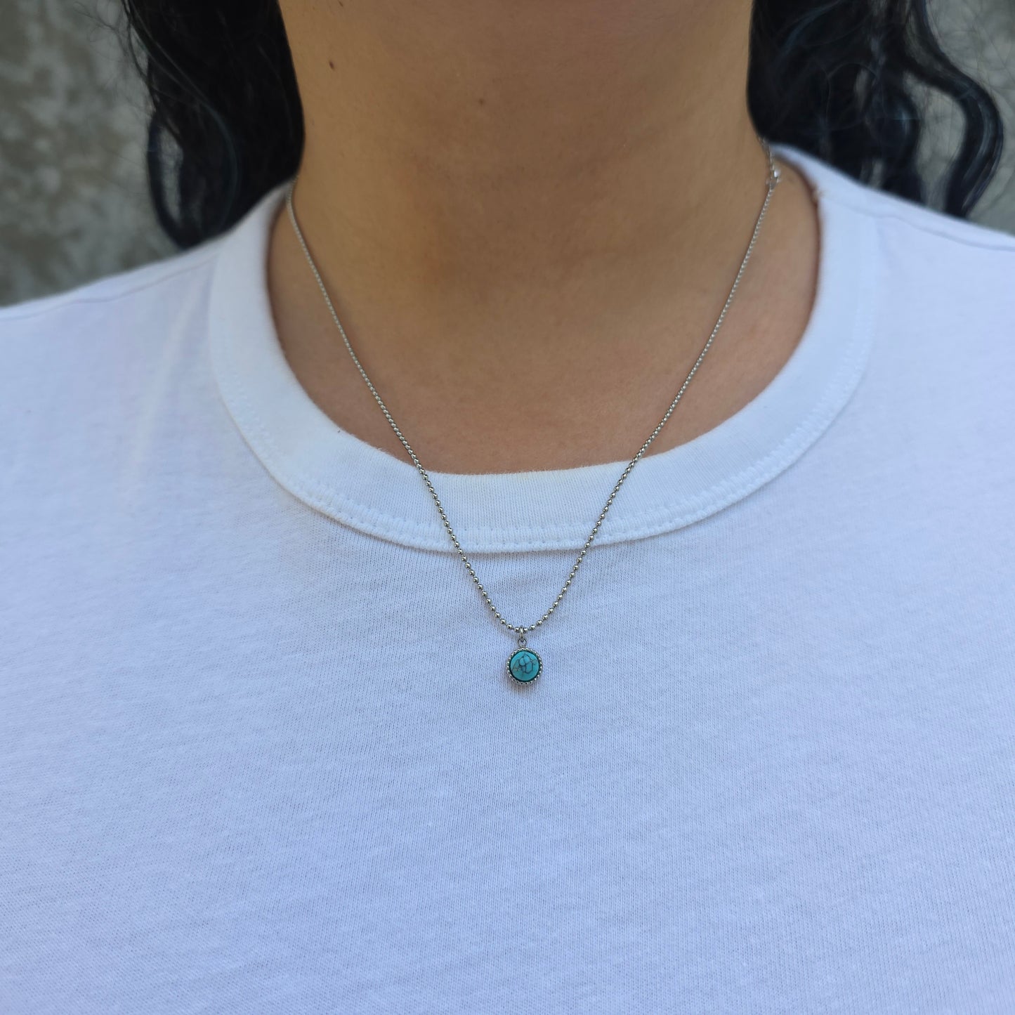 West - Stainless Steel & Turquoise Neckalce