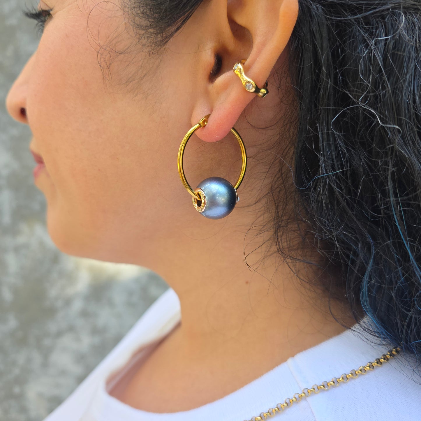 Tidal - Gold & Pearl Beads Earrings