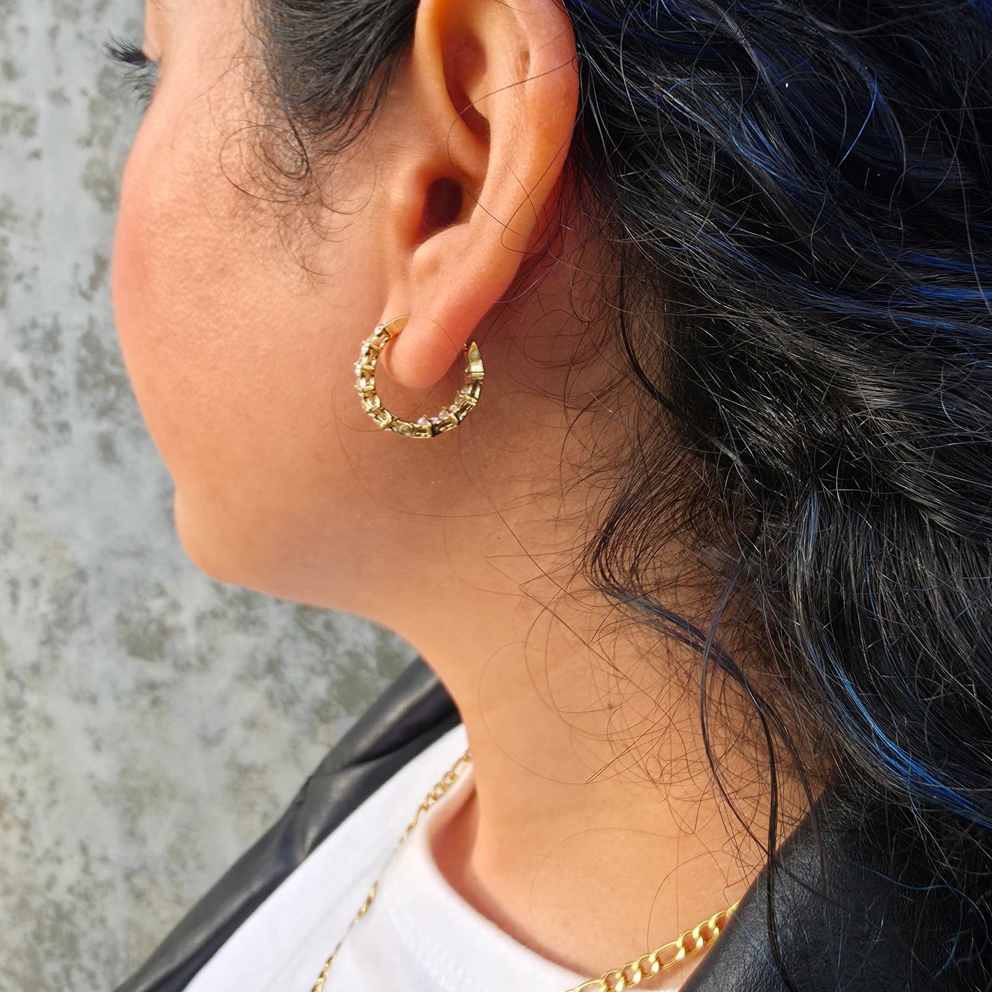 Ice Queen - Zirconia & Gold Hoop Earrings