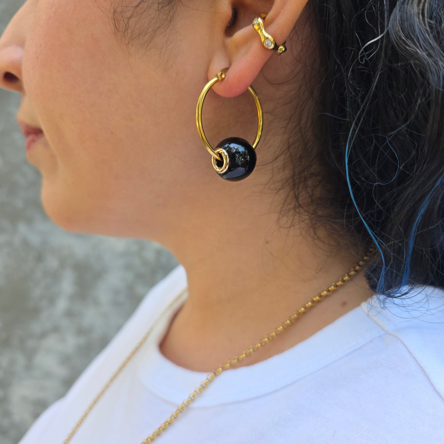 Tidal - Gold & Pearl Beads Earrings