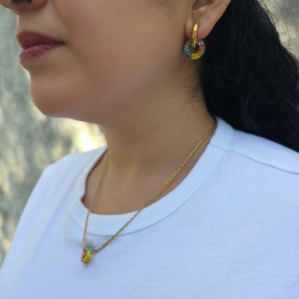 Vibes - Gold & Cubic Zirconia Earrings