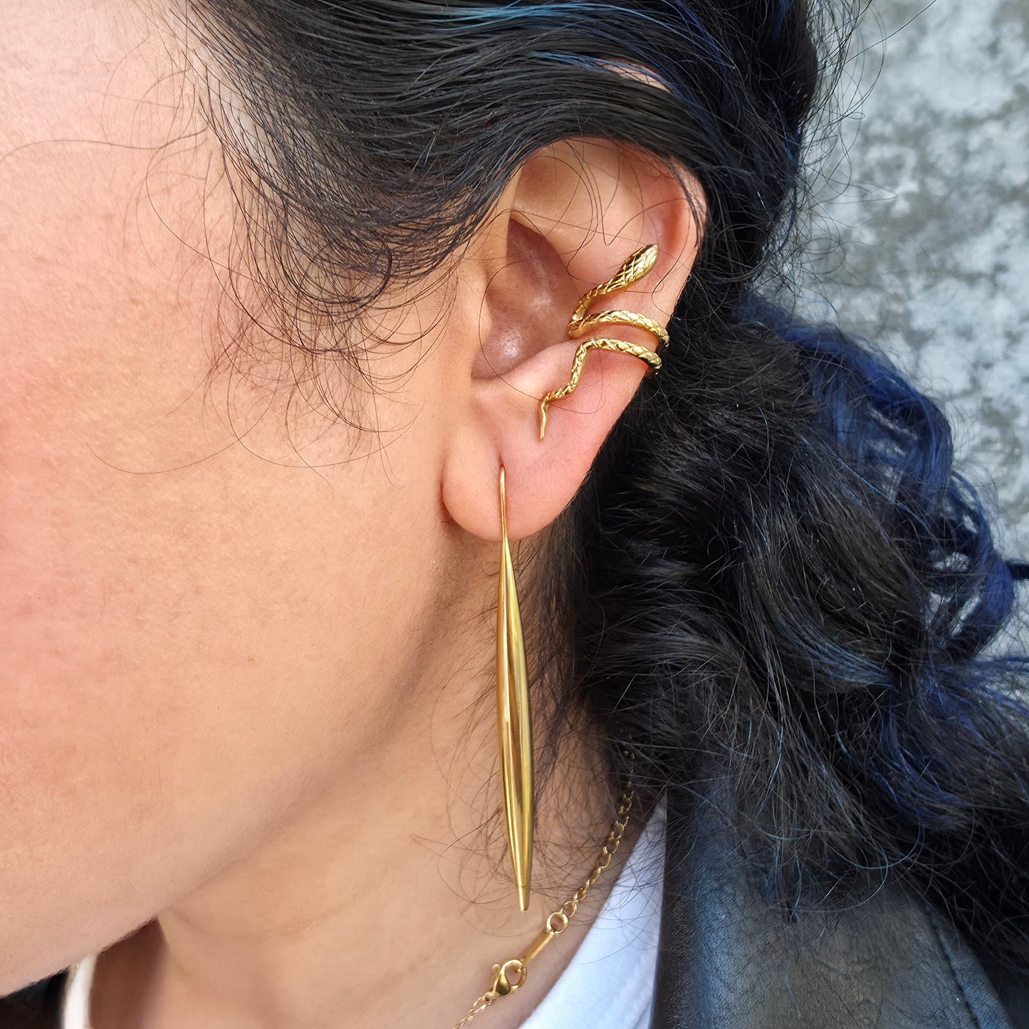 Viper - Gold Singlet Cuff Earring