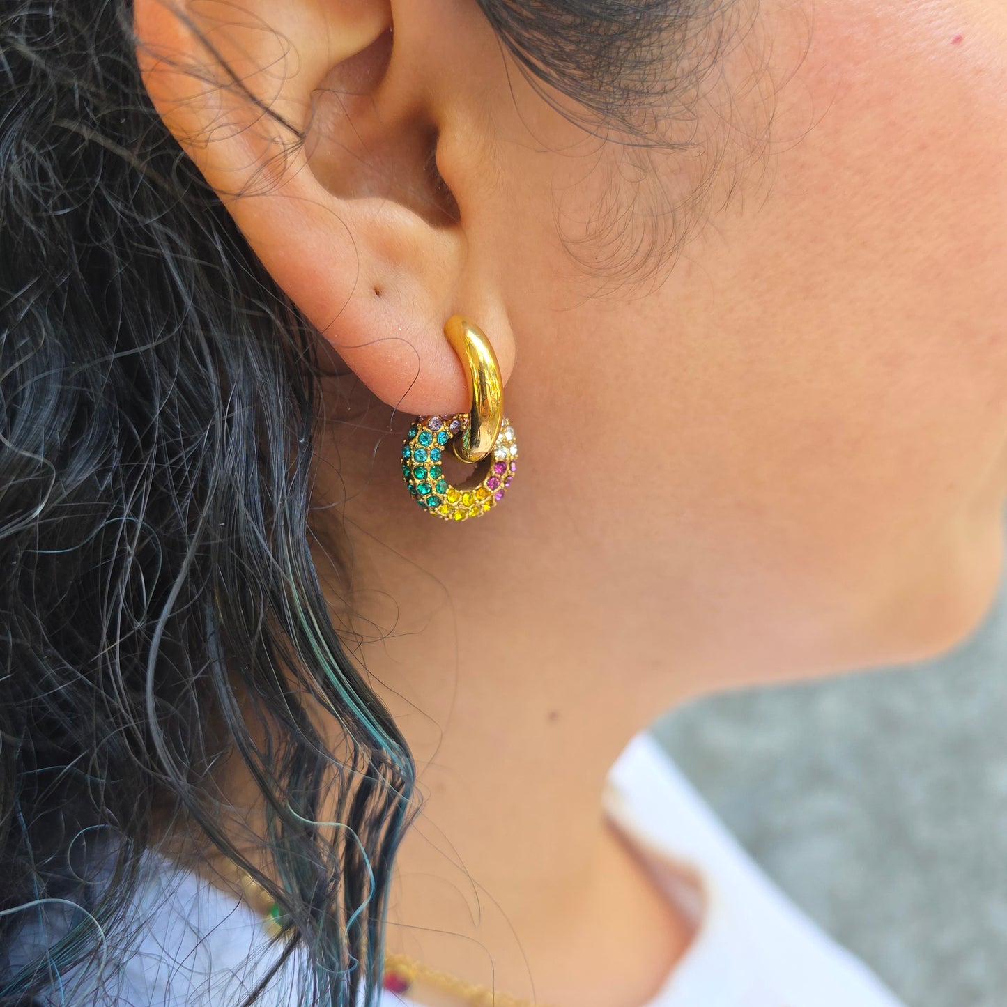 Vibes - Gold & Cubic Zirconia Earrings