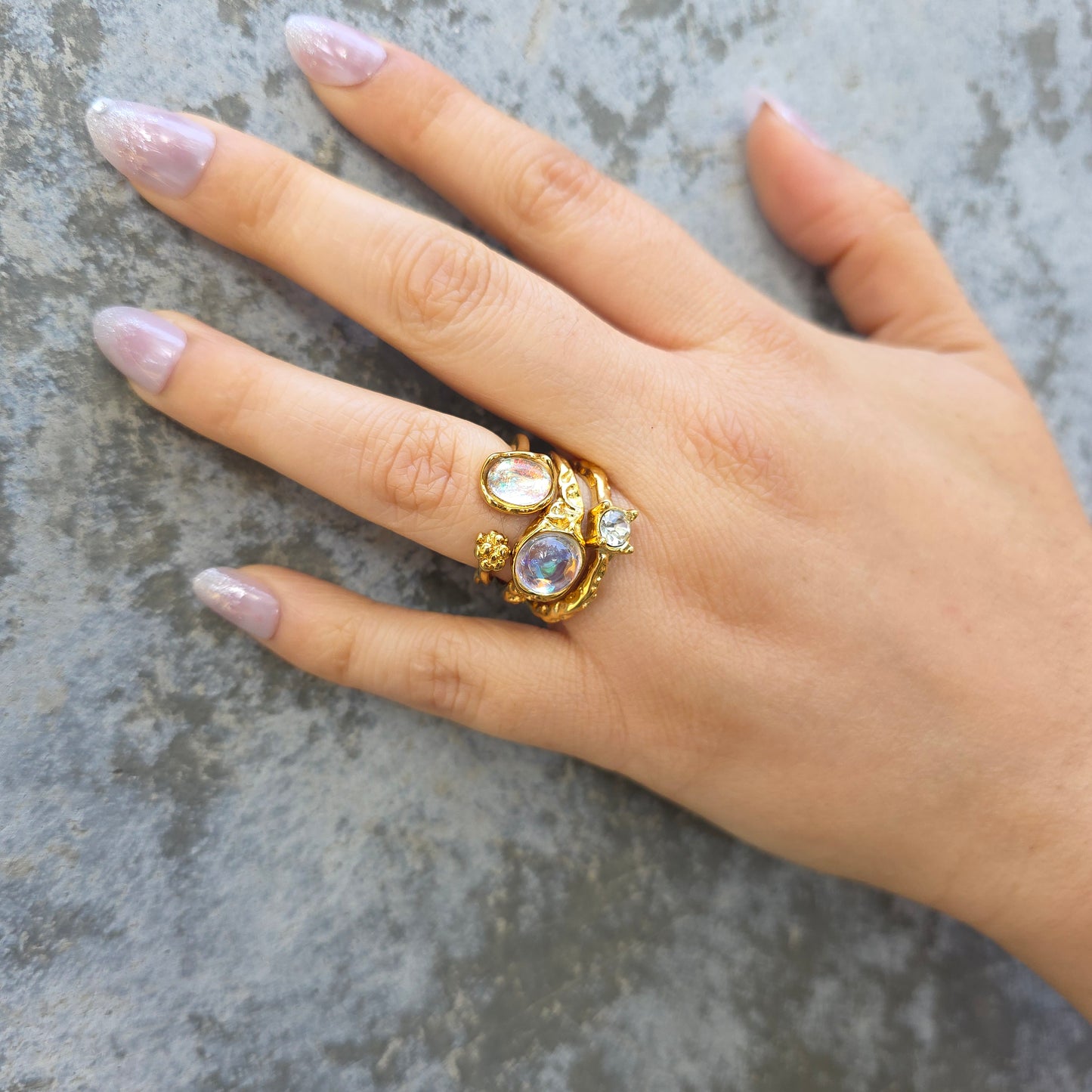 Reef - Gold & Stone Adjustable Ring