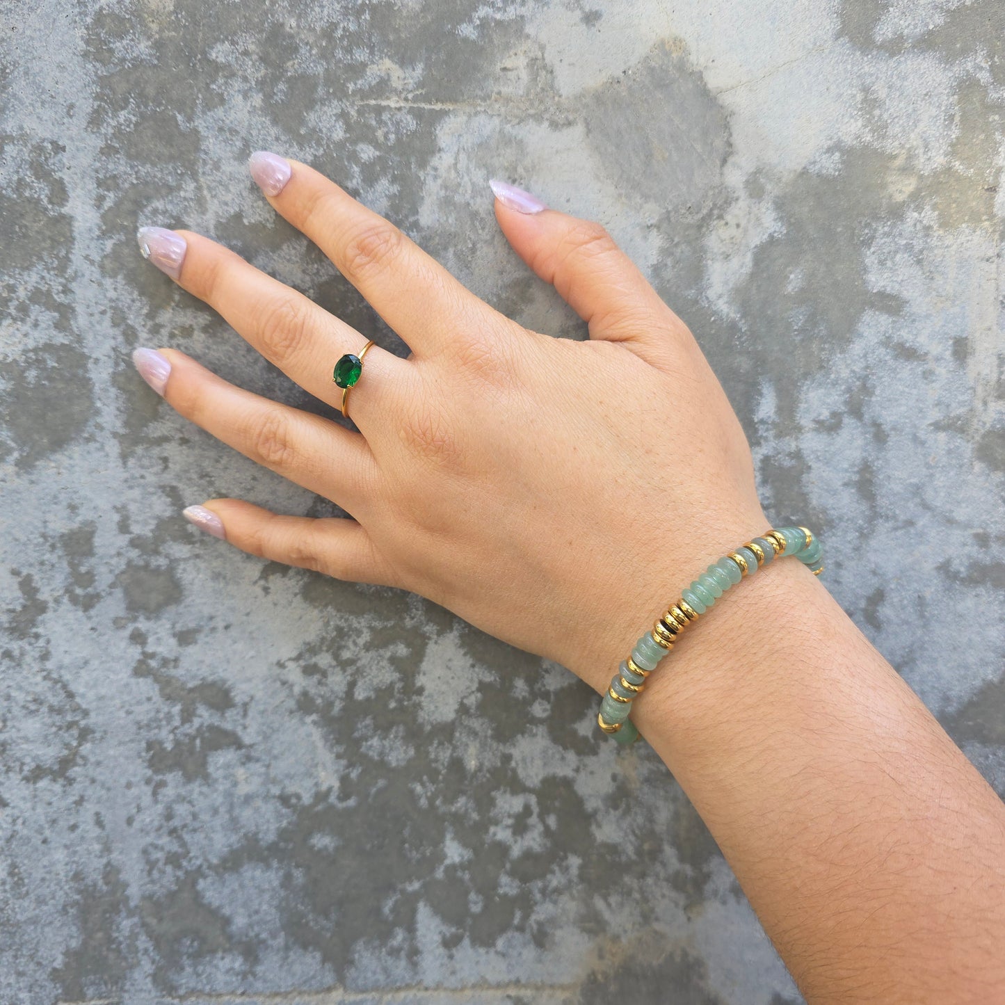 Big Charms - Gold & Cubic Zirconia Adjustable Ring
